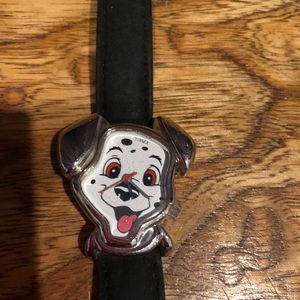 Disney 101 Dalmatians watch. Black leather band.